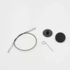 KnitPro Thin & Flex Kabel, Sort Sølv Swivel, 40–150 cm